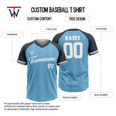 Custom Blue-Grey Stripe Throwback Baseball Jersey